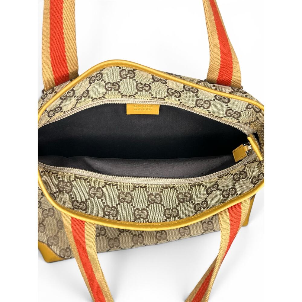 Vintage Gucci GG Canvas Sherry Line Tote Bag Yellow 019-0402 Tom Ford Era - Picture 2 of 16